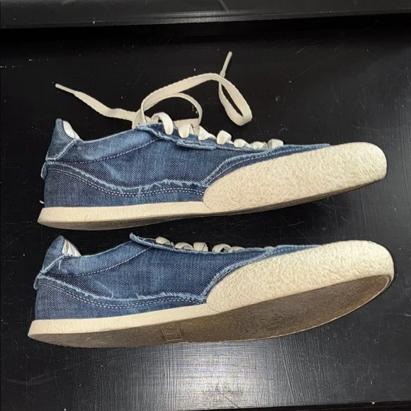 Zara Denim Blue and Cream Casual Sneakers - Picture 3 of 10